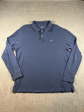 Vineyard Vines Long Sleeve Polo Shirt - Navy Size Large